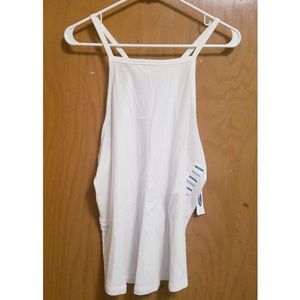 Old Navy White High Neck Tank Top